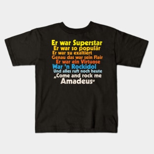 Rock Me Amadeus Falco Lyrics Kids T-Shirt